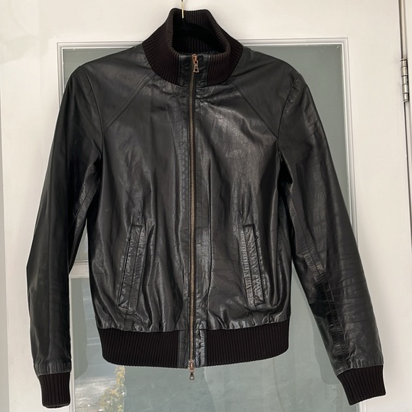 M0851 leather jacket, bomber style, size 4 - Picture 1 of 13